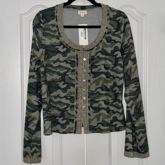 POL Tops - 💕POL Gray Camouflage Shirt